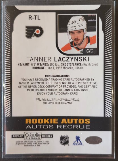 Tanner Laczynski Rookie Autos R-TL - 2021/22 O-Pee-Chee Platinum