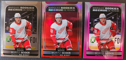 Moritz Seider Marquee Rookie #287 Matte Pink / Sunset / Base - 3 Card Lot - 2021/22 O-Pee-Chee Platinum