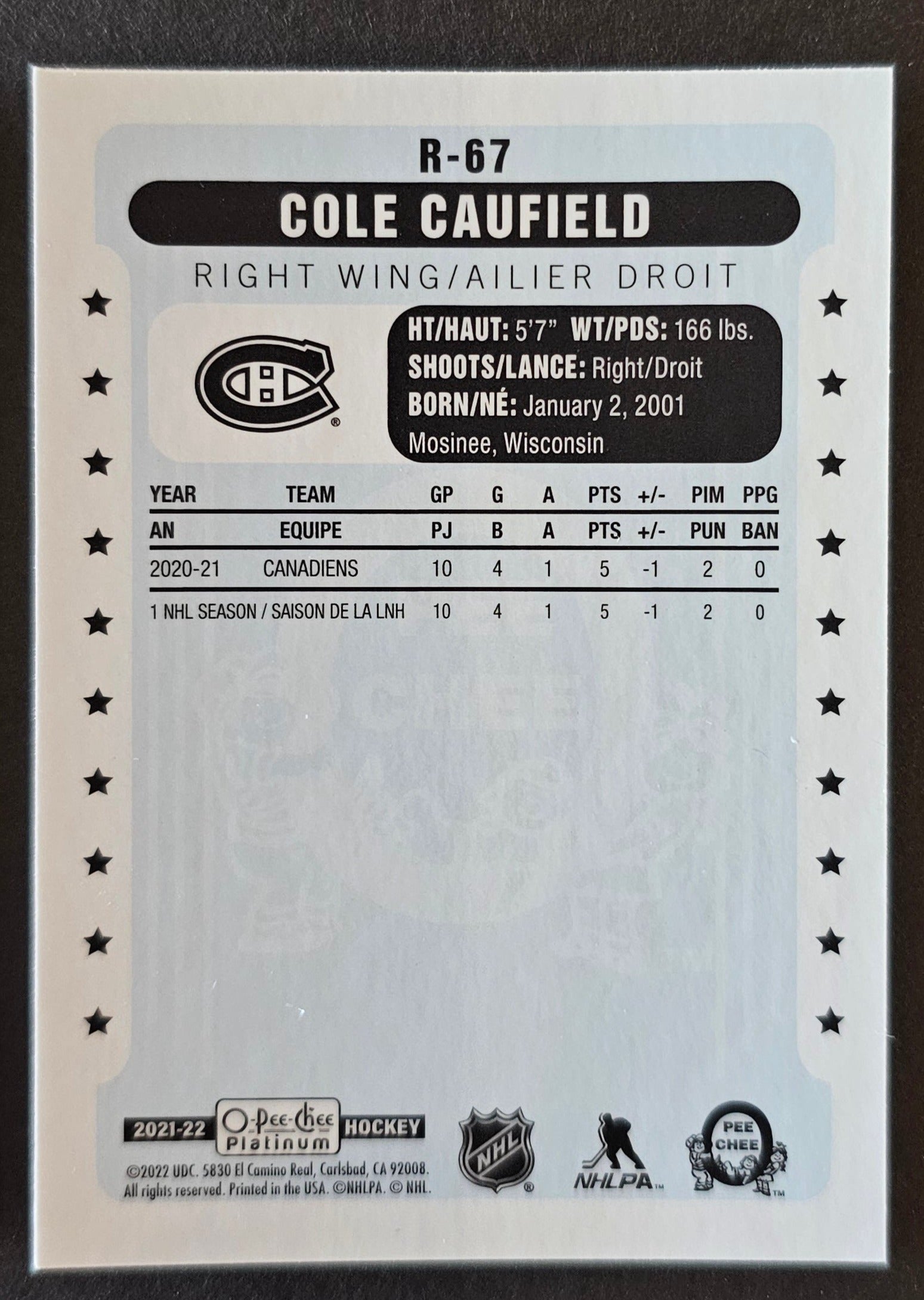 Cole Caufield Rookie 4 Card Lot - Marquee Rookie / OPC Retro / Die-Cut / Sweet Selections - 2021/22 O-Pee-Chee Platinum