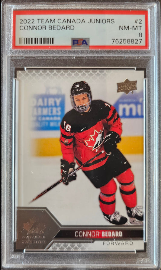 Connor Bedard Team Canada #2 Graded PSA 8 - 2022 Team Canada Juniors