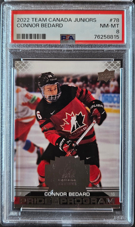 Connor Bedard Pride Of The Program #78 - Graded PSA 8 - 2022 Team Canada Juniors