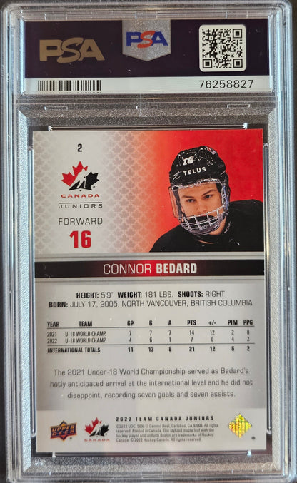 Connor Bedard Team Canada #2 Graded PSA 8 - 2022 Team Canada Juniors