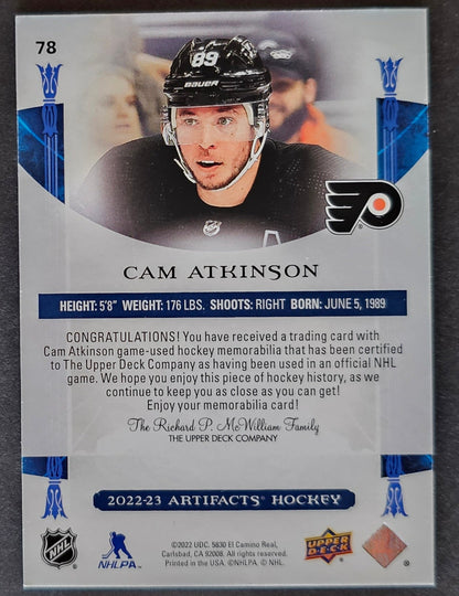 Cam Atkinson Gold Materials /249 - Dual Jersey - 2022/23 Artifacts