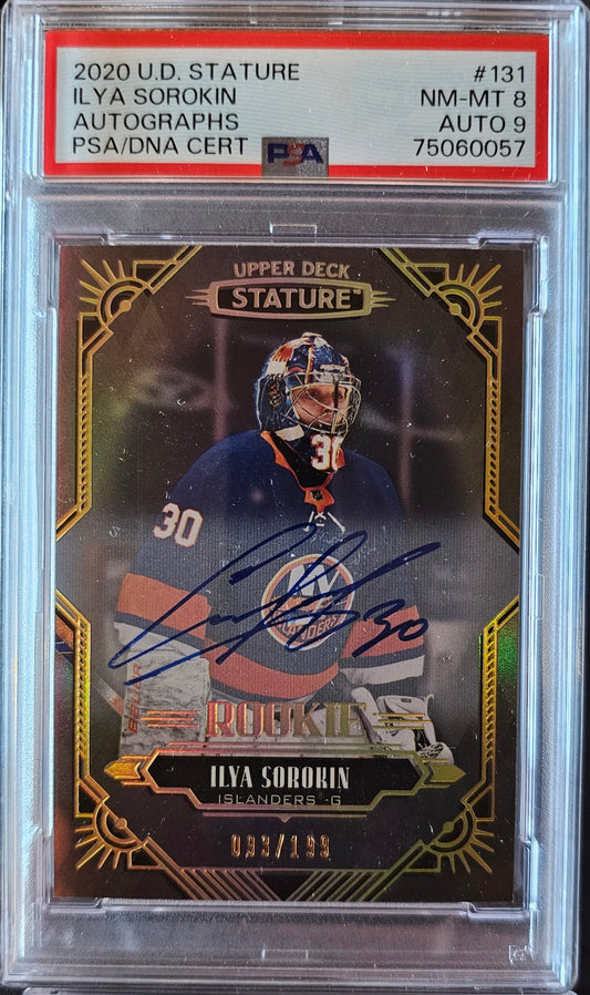 Ilya Sorokin Rookie Autogaph Graded PSA 8/Auto 9 - 2020 Stature