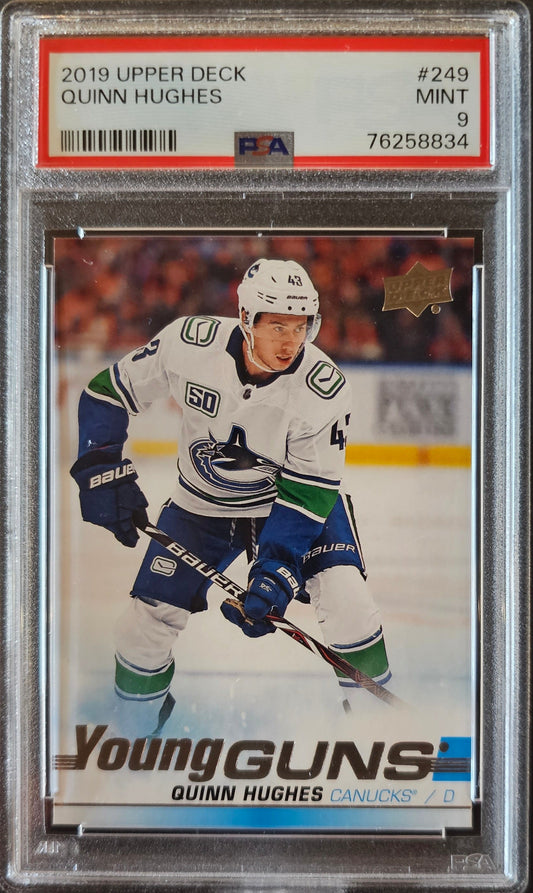 Quinn Hughes Young Guns (Rookie) #249 Graded PSA 9 - 2019/20 Series 1