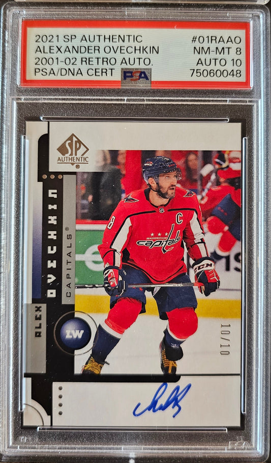 Alexander Ovechkin 01-02 Retro Auto Graded PSA 8/Auto 10 - 2021 SP Authentic