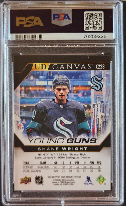 Shane Wright Young Guns Canvas Black and White Graded PSA 9 - 2022/23 Series 2