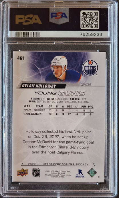 Dylan Holloway Young Guns (Rookie) #461 Graded PSA 9 - 2022/23 Series 2