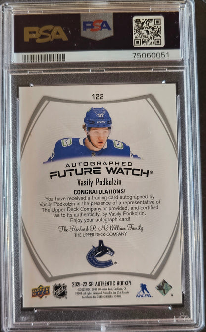 Vasily Podkolzin Future Watch Auto Graded PSA 9 Auto 9 - 2021/22 SP Authentic