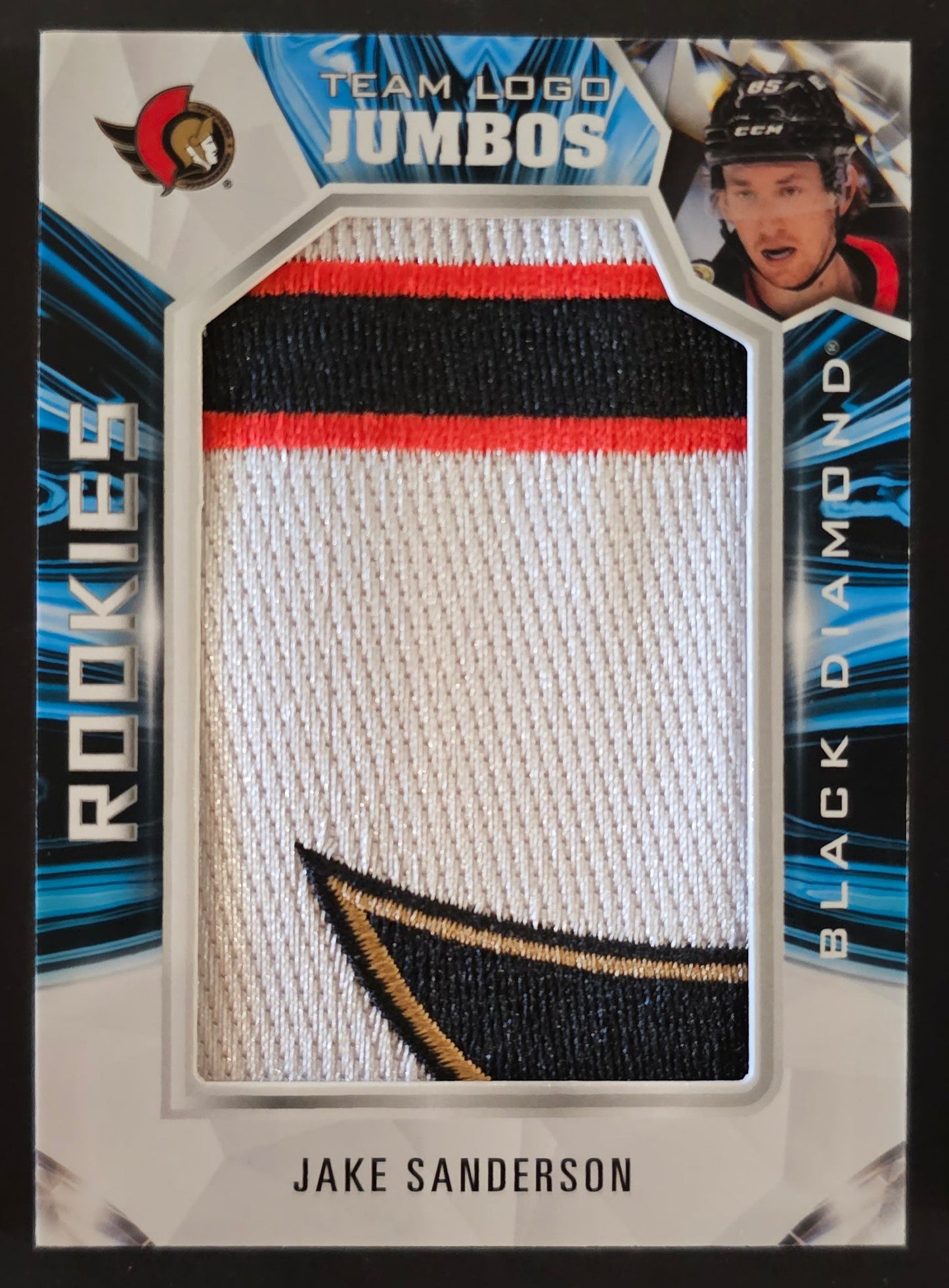 Jake Sanderson Rookie Team Logo Jumbos - 2022/23 Black Diamond