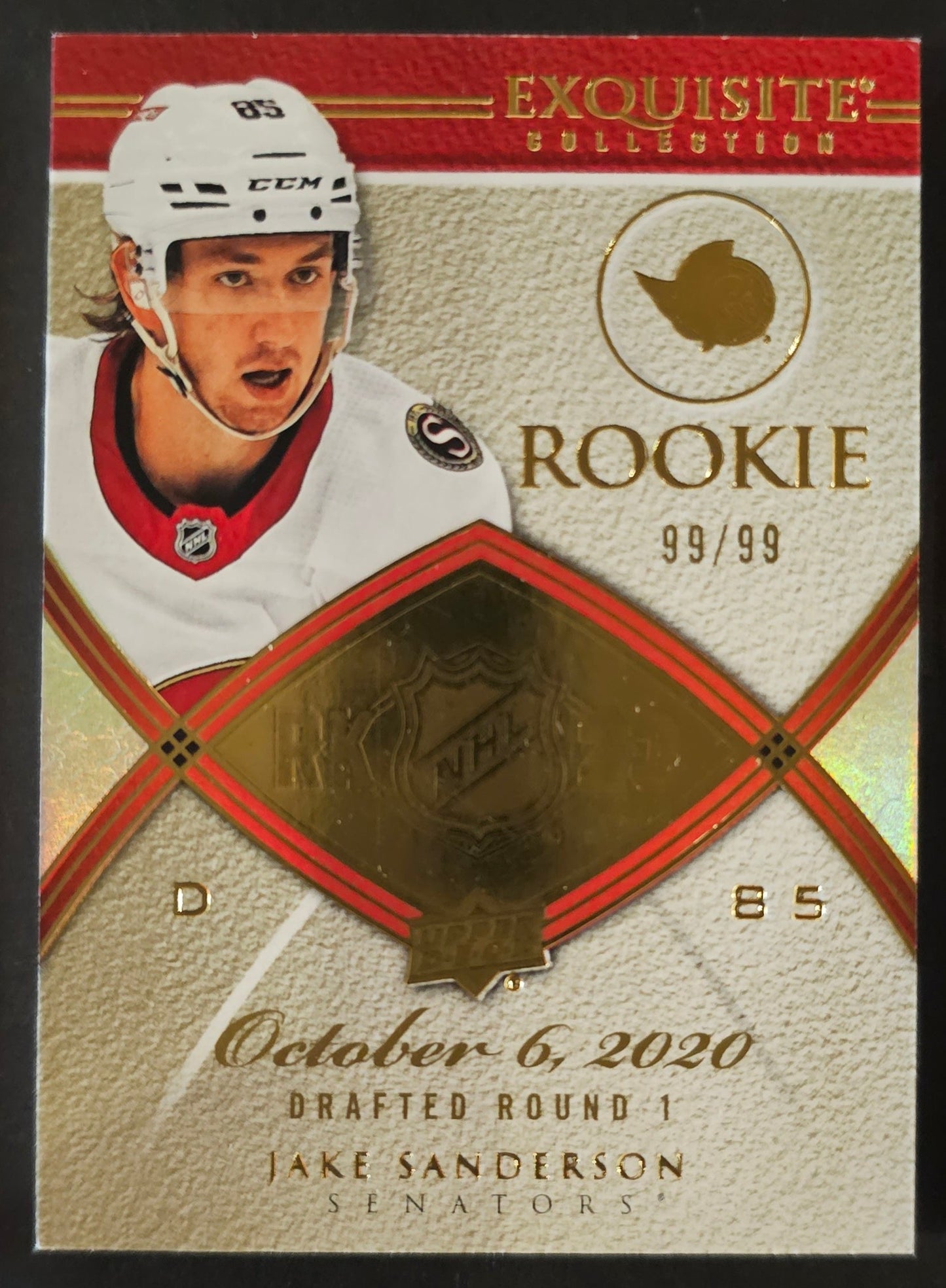 Jake Sanderson Exquisite Rookie Draft Round Gold /99 - 2022/23 Black Diamond