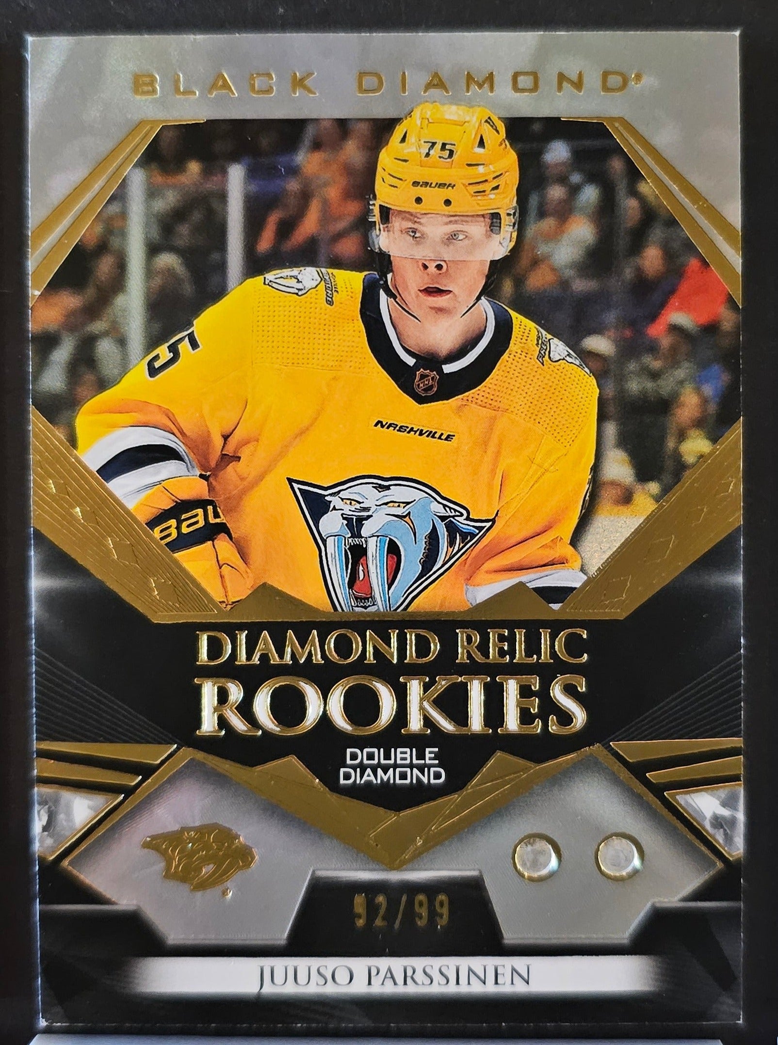 Juuso Parssinen Diamond Relic Rookies - Double Diamond /99 - 2022/23 Black Diamond