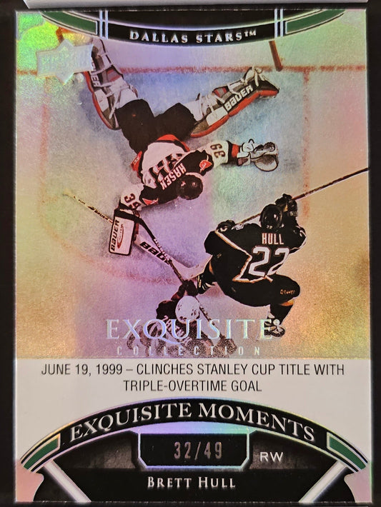 Brett Hull Exquisite Moments Silver /49 - 2022/23 Black Diamond