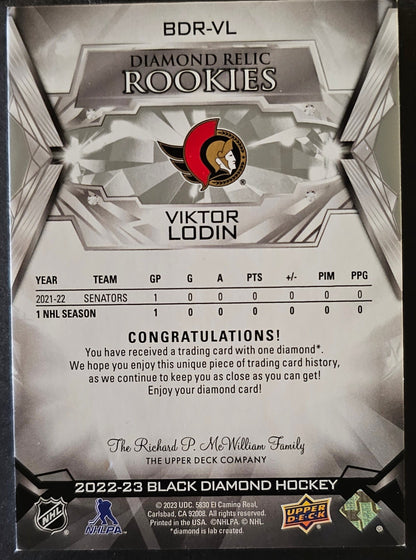 Viktor Lodin Diamond Relic Rookies - Single Diamond /99 - 2022/23 Black Diamond