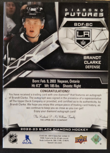 Brandt Clarke Diamond Futures Auto - Purple Diamond /10 - 2022/23 Black Diamond