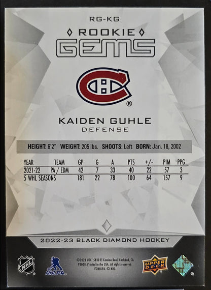 Kaiden Guhle Rookie Gems /399 - 2022/23 Black Diamond