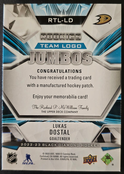 Lukas Dostal Rookie Team Logo Jumbos - 2022/23 Black Diamond