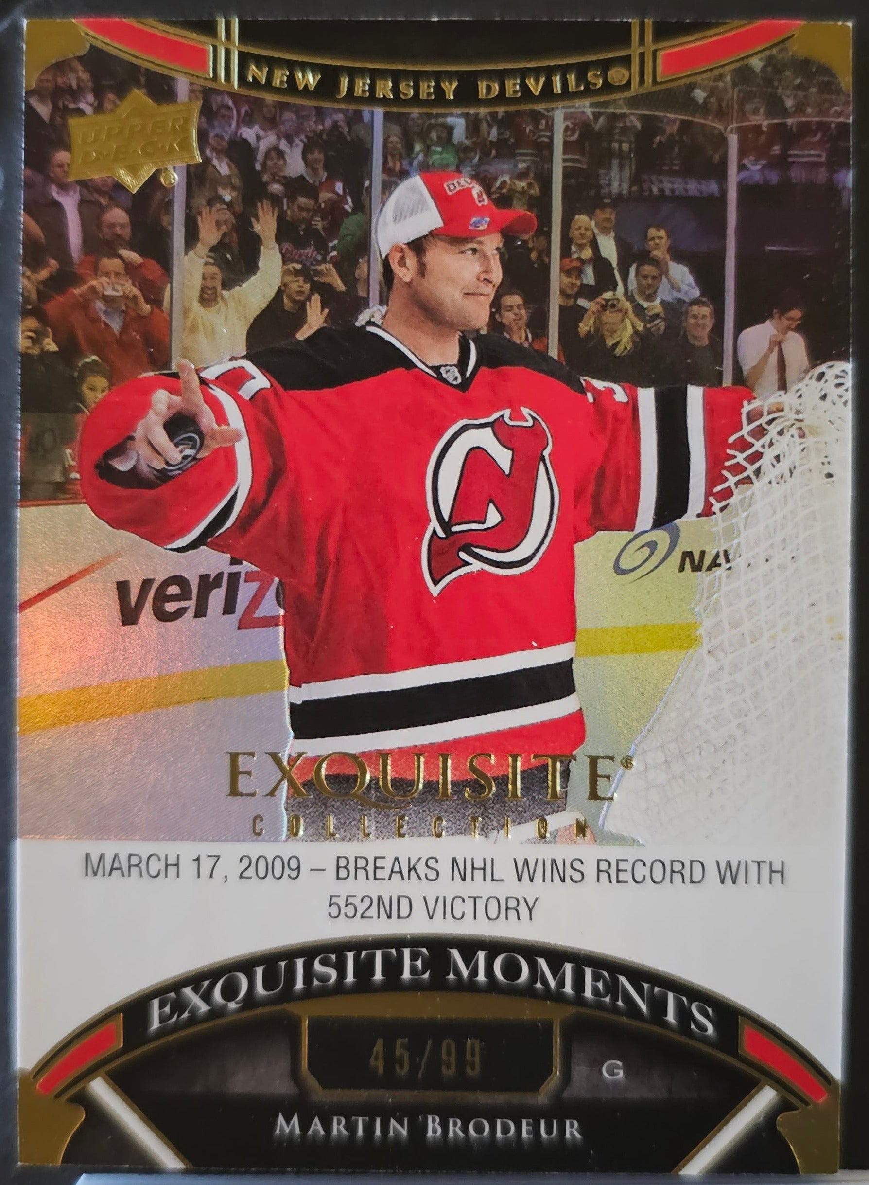 Martin Brodeur Exquisite Moments Gold /99 - 2022/23 Black Diamond