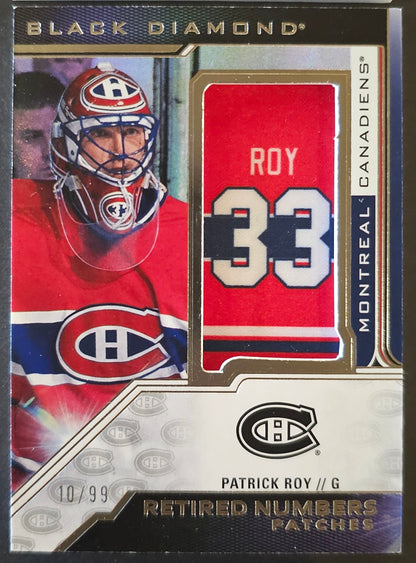 Patrick Roy Habs Retired Numbers Patches /99 - 2022/23 Black Diamond