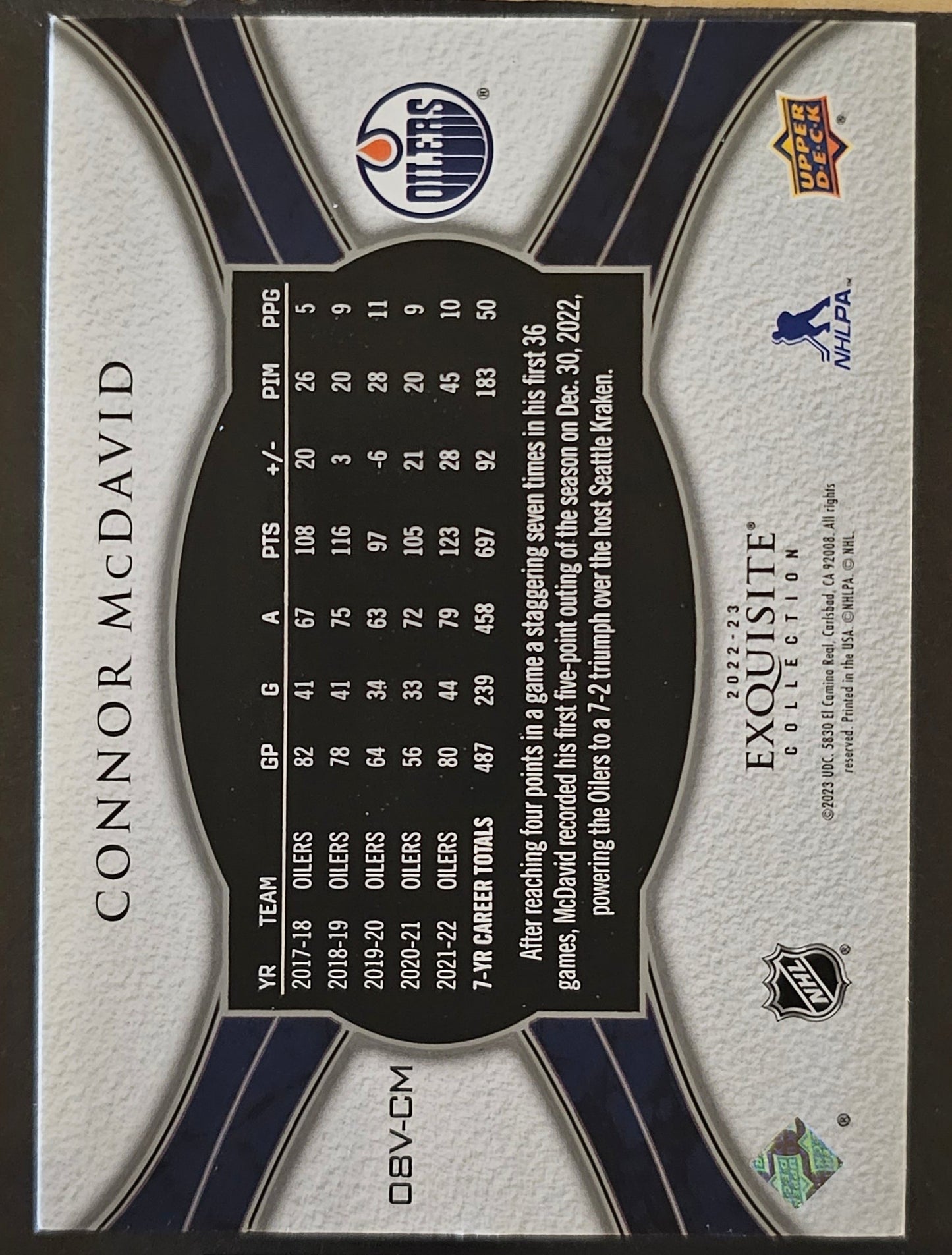 Connor Mcdavid Exquisite Collection Retro /299 - 2022/23 Black Diamond