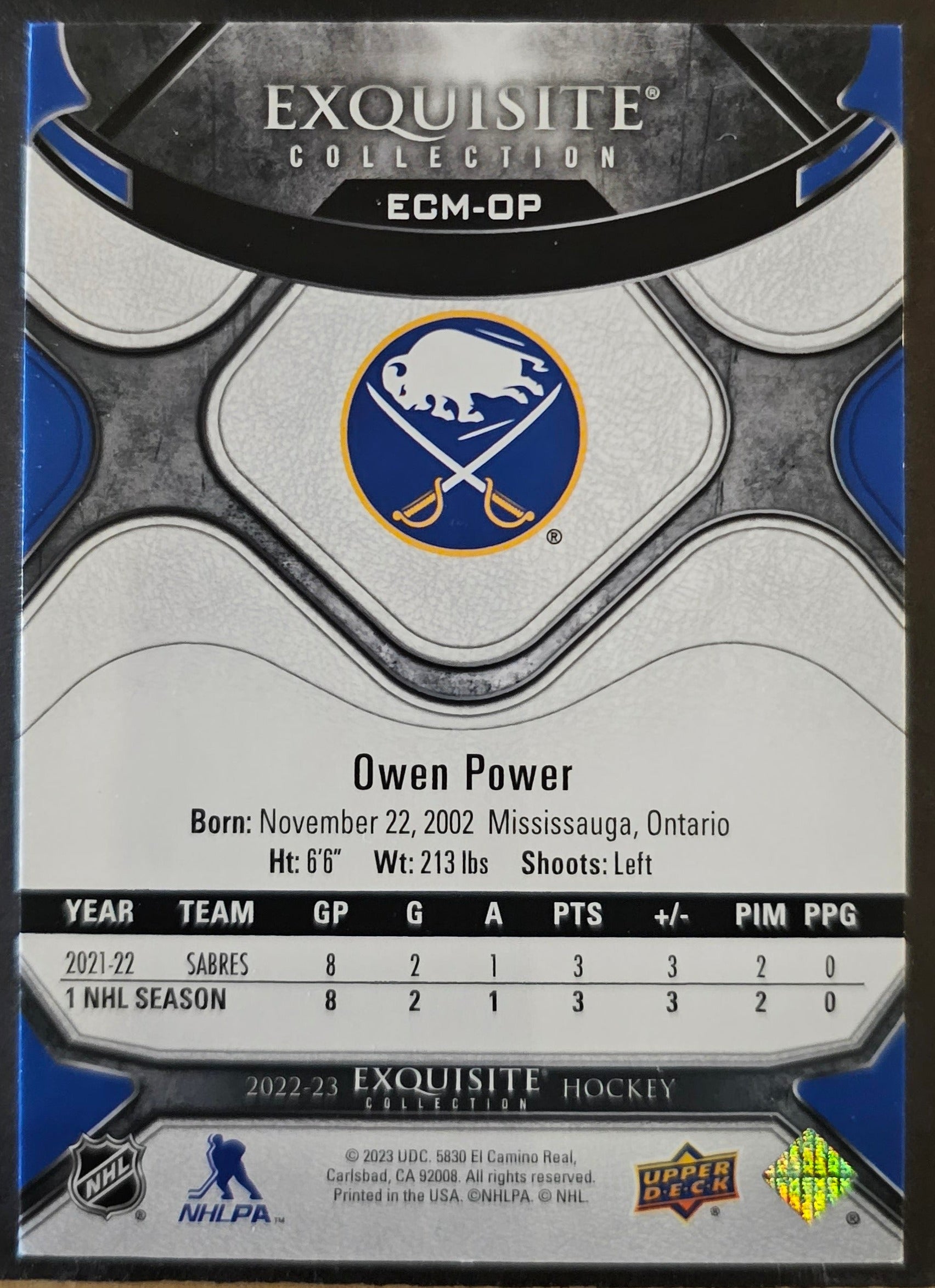 Owen Power Exquisite Moments - Gold Spectrum /25 - 2022/23 Black Diamond