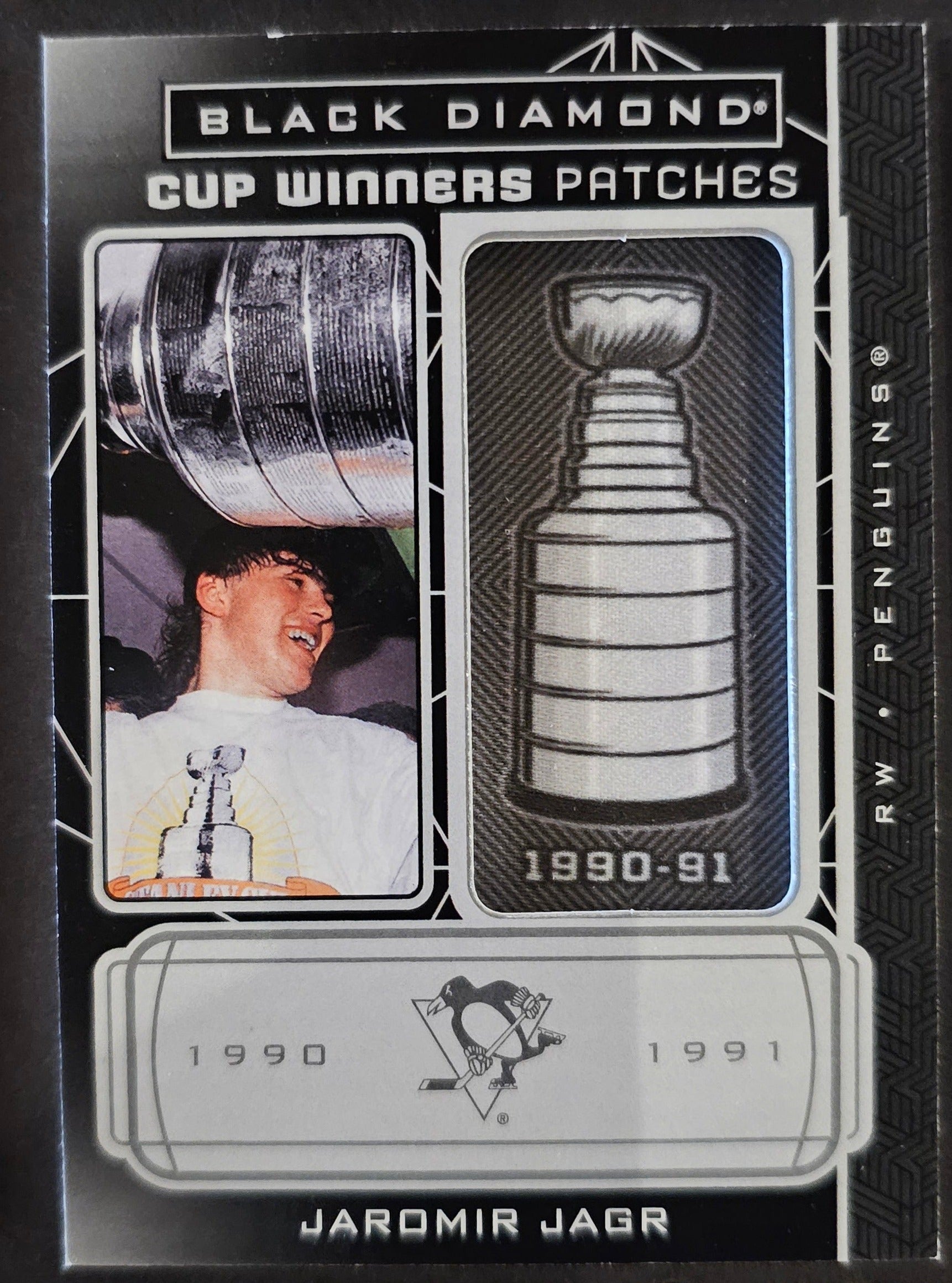 Jaromir Jagr Cup Winners Patches -  Penguins 1990/91 - 2022/23 Black Diamond