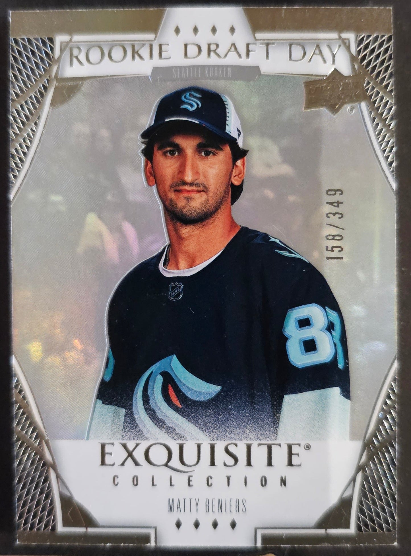 Matty Beniers Rookie Draft Day Exquisite Collection /349 - 2022/23 Black Diamond