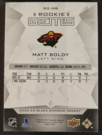 Matt Boldy Rookie Gems /399 - 2022/23 Black Diamond