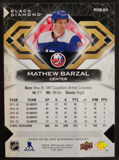 Mathew Barzal Base Red Parallel /75 - 2022/23 Black Diamond