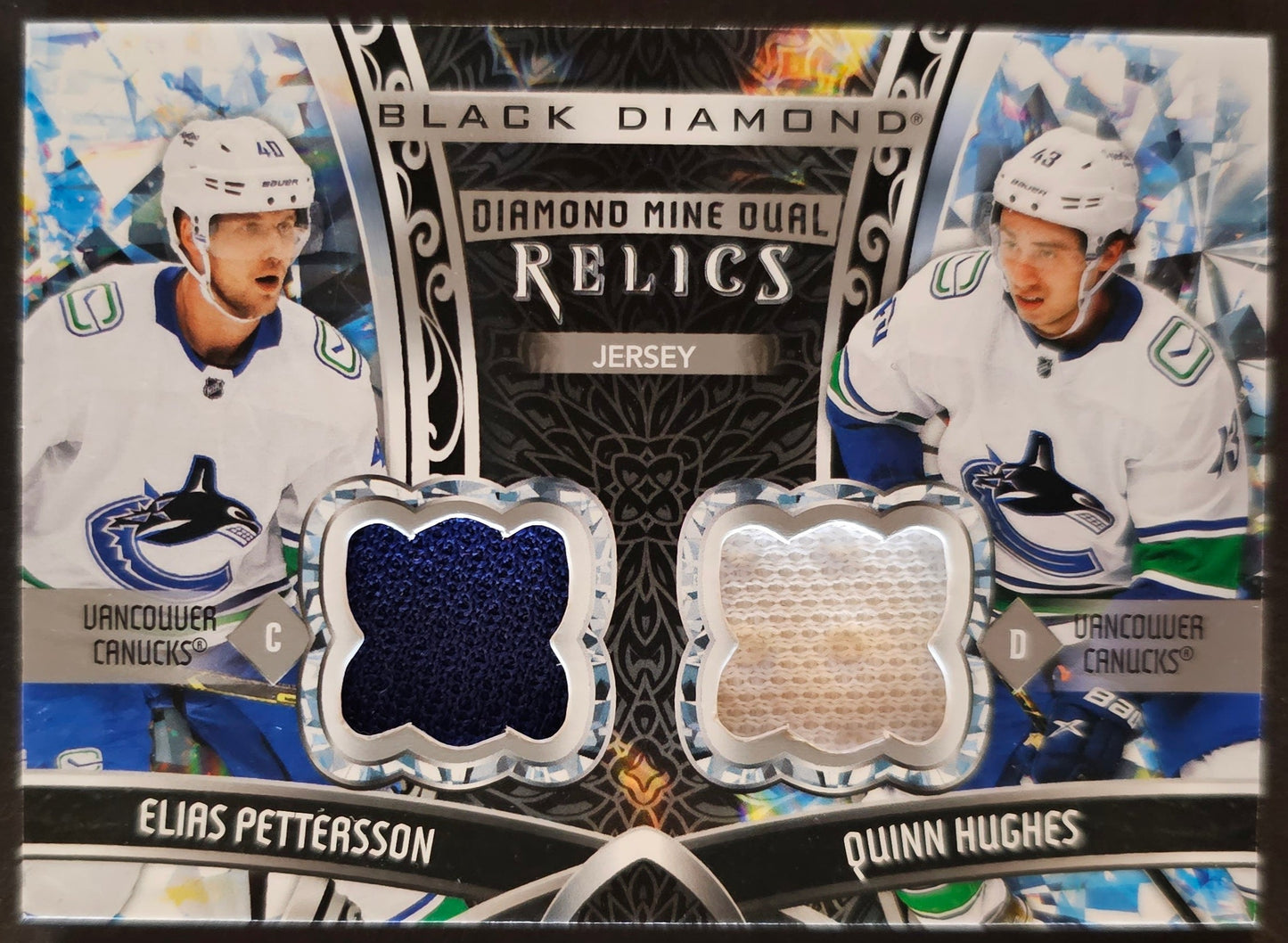 Pettersson/Hughes Diamond Mine Dual Relics Jersey - 2022/23 Black Diamond