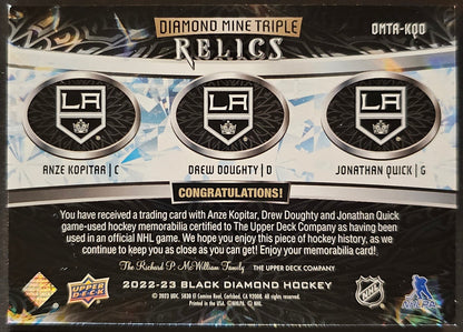 Kopitar/Doughty/Quick Diamond Mine Triple Relics Jersey - 2022/23 Black Diamond