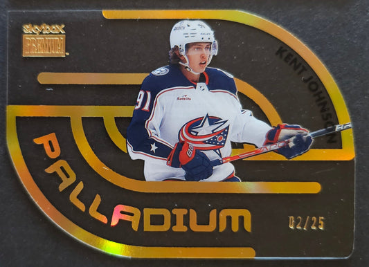 Kent Johnson Palladiam Gold Spectrum /25 - 2022/23 Metal Universe Hockey