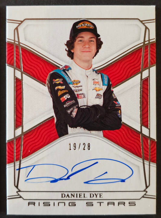 Daniel Dye Rising Stars Auto /28 - 2022 Panini National Treasures Racing