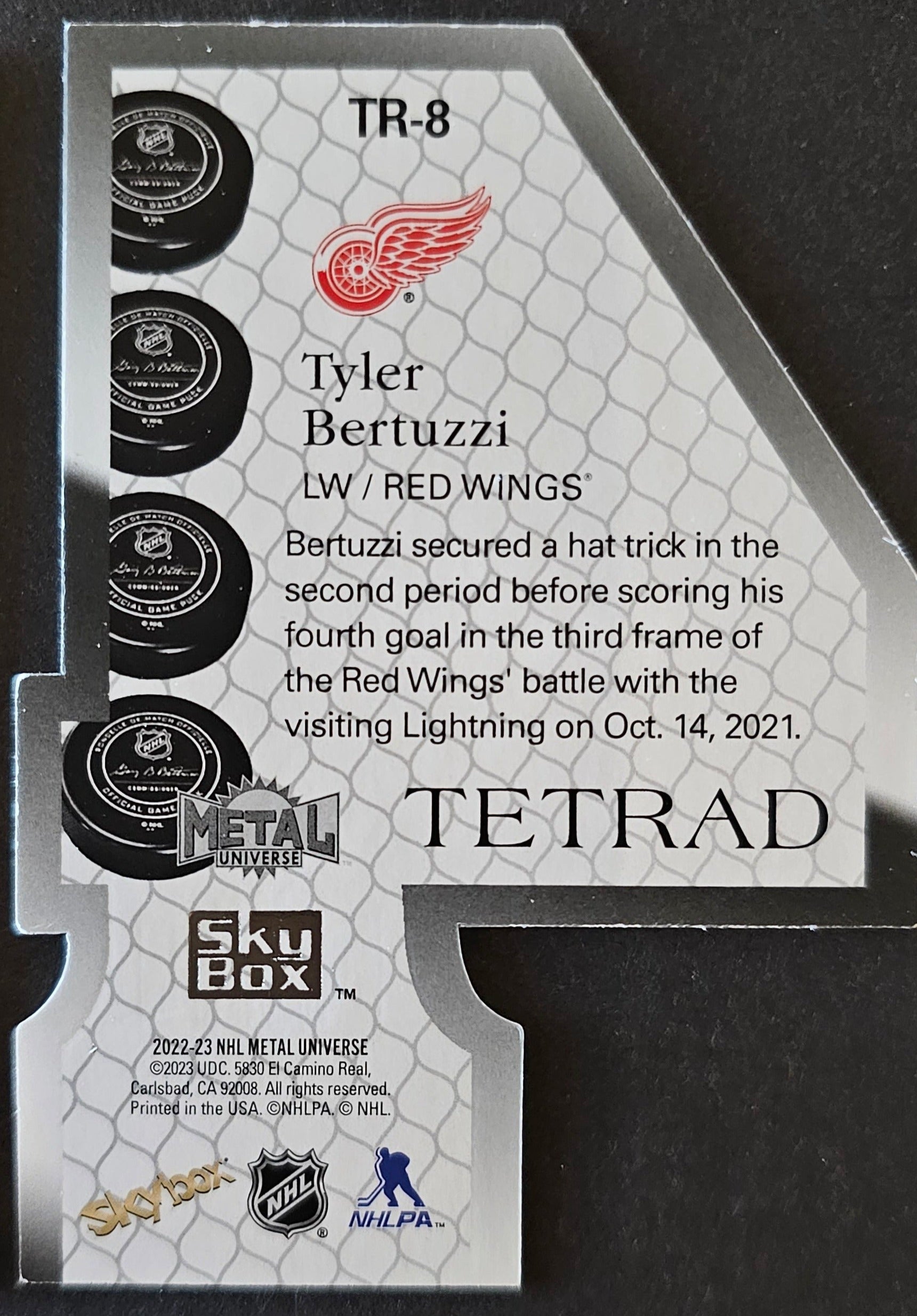 Tyler Bertuzzi Tetrad Super Short Print SSP - 2022/23 Metal Universe Hockey