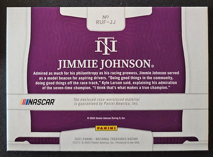 Jimmie Johnson Colossal Firesuite Insert /49 - 2022 Panini National Treasures Racing