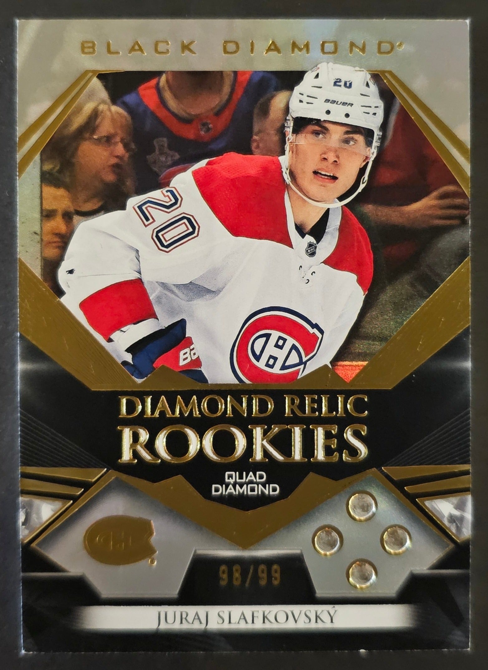 Juraj Slafkovsky Quad Diamond Relic Rookies /99 - 2022/23 Black Diamon ...