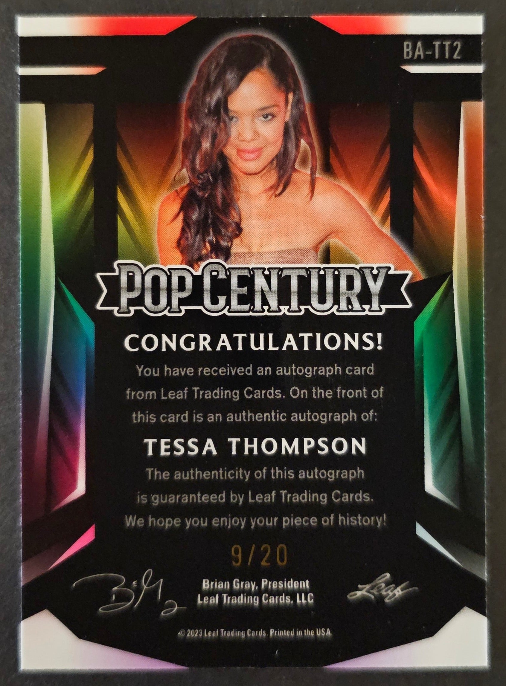 Tessa Thompson Autograph Prismatic Purple /20 - 2023 Leaf Pop Century