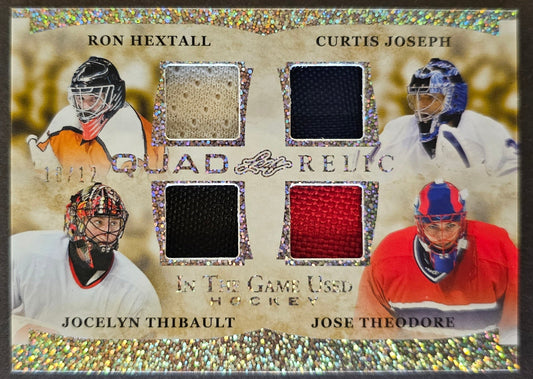 Hextall / Joseph / Thibault / Theodore Quad Relic /12 - 2022/23 Leaf In The Game Used