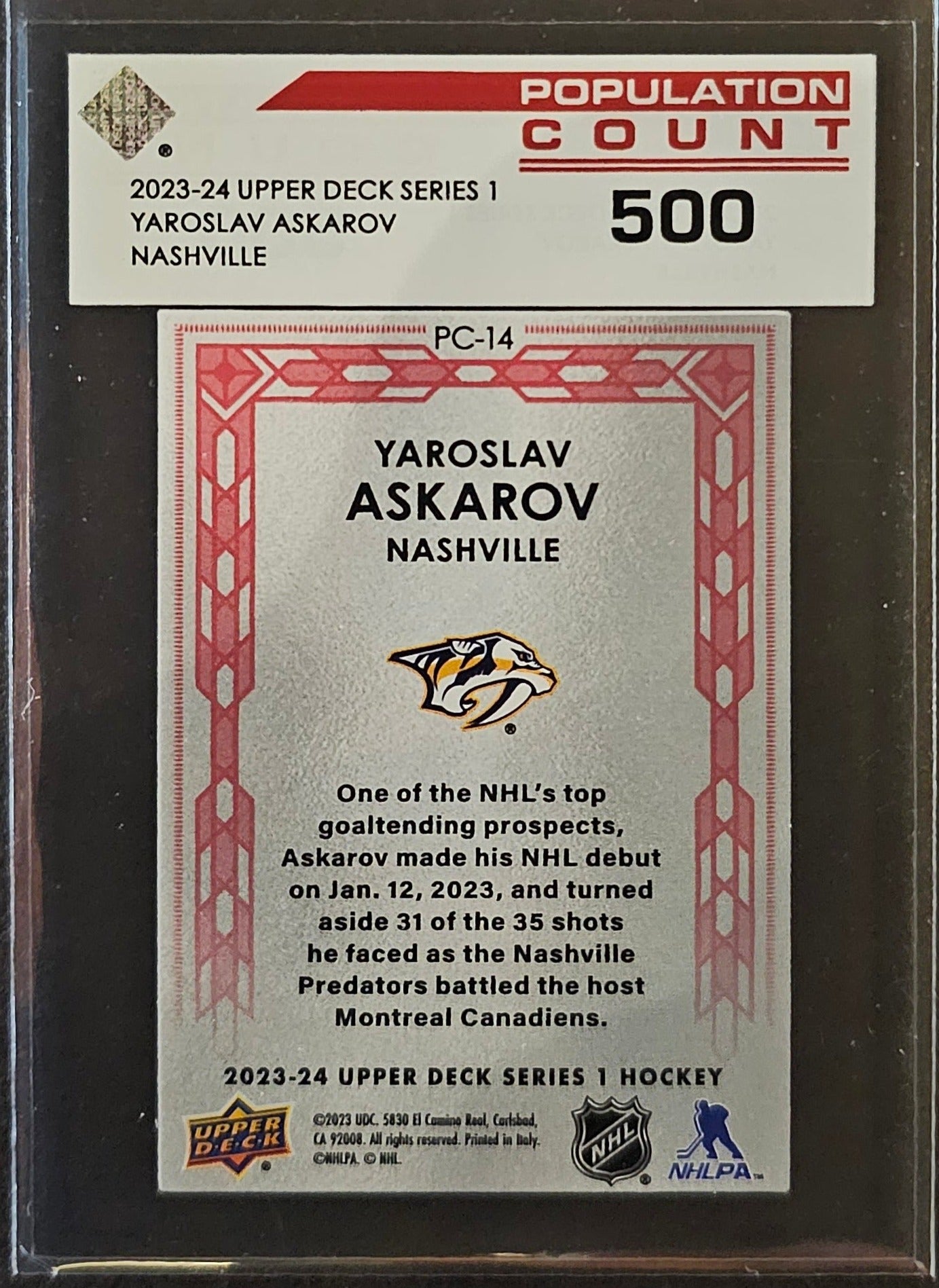 Yaroslav Askarov Population Count 500  - 2023/24 Series 1