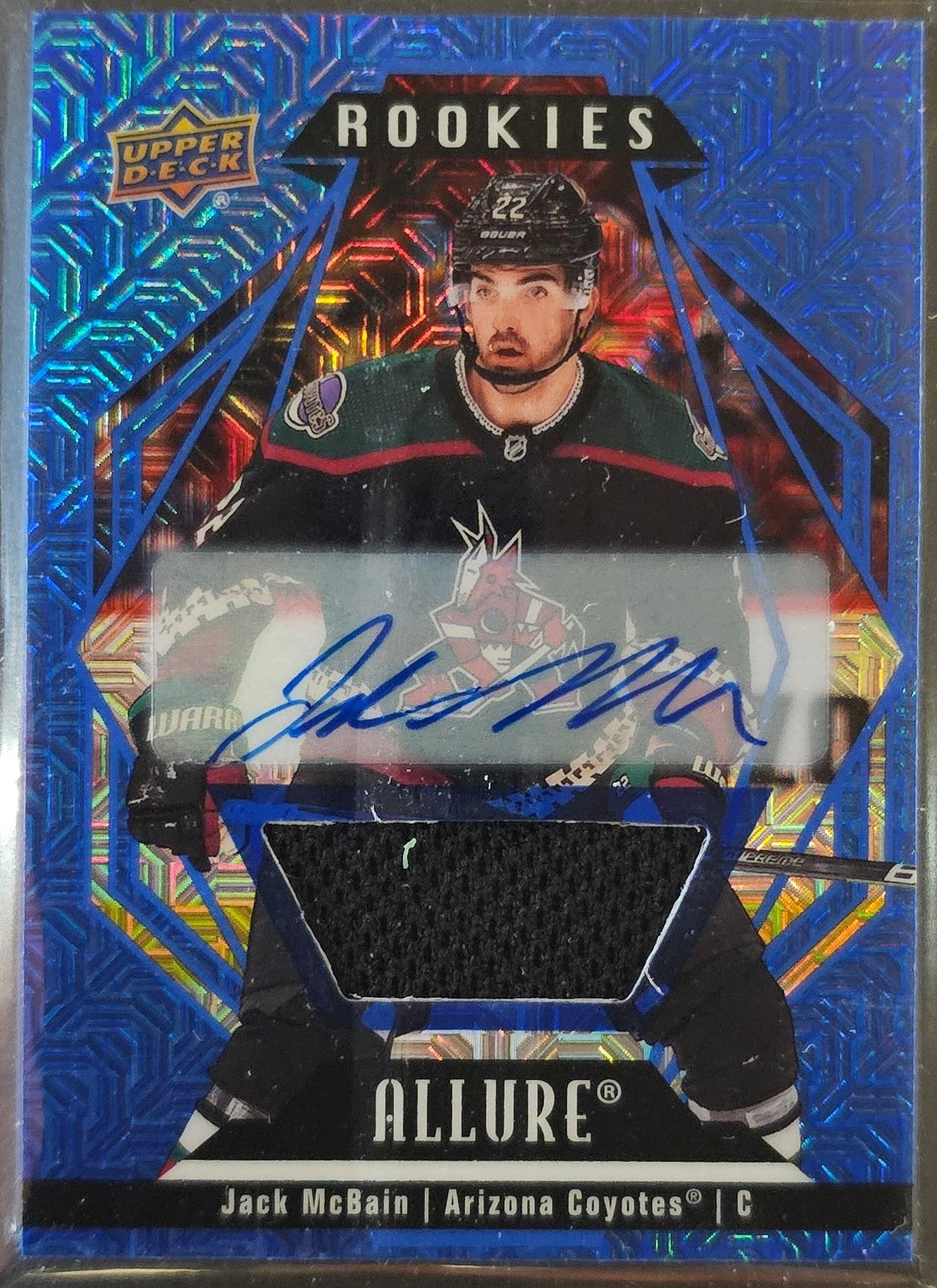 Jack McBain Blue Line Rookie Jersey Auto /75 - 2022/23 Allure 