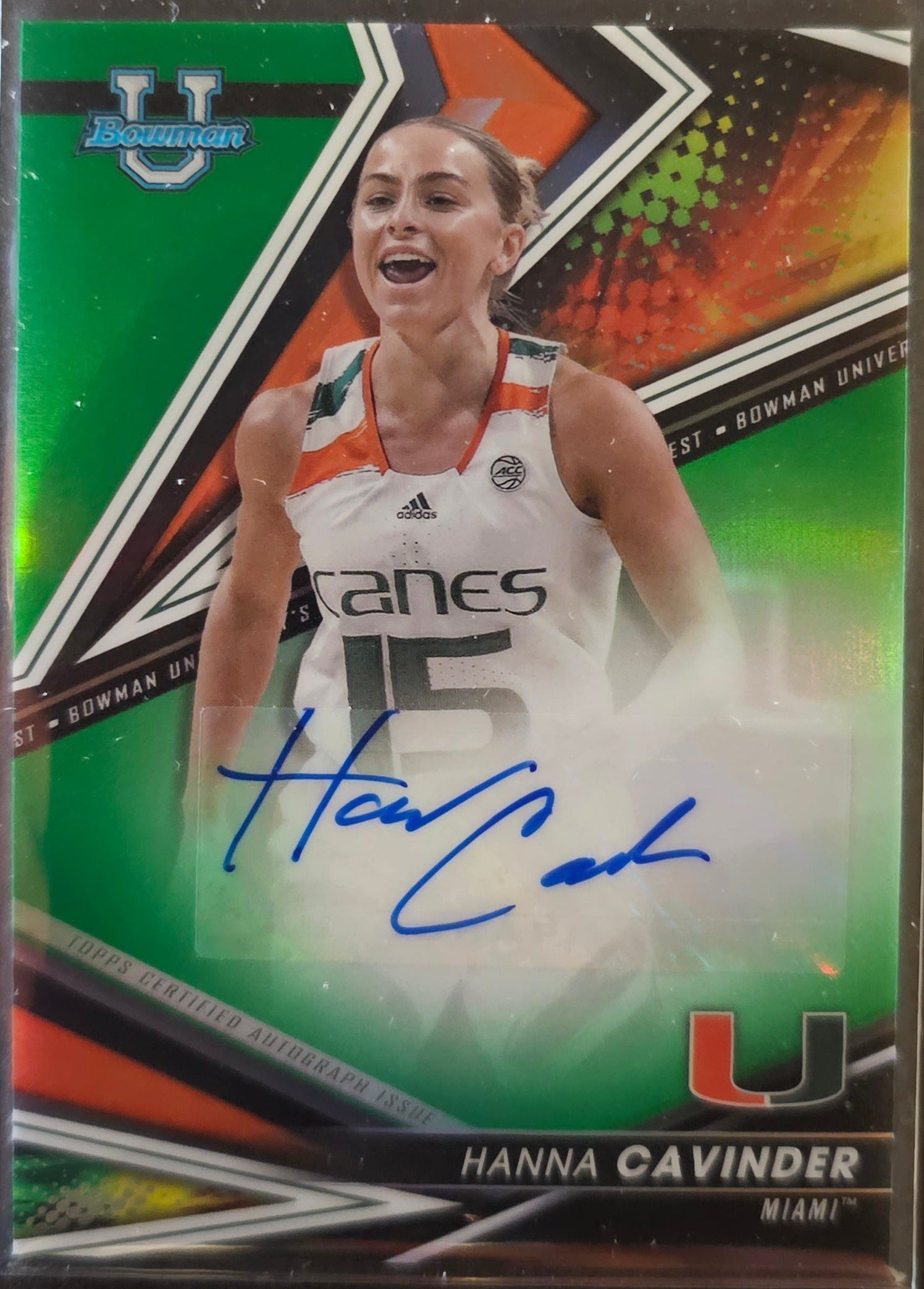 Hanna Cavinder Best of Green Refractor Auto /99 - 2022/23 Bowman University