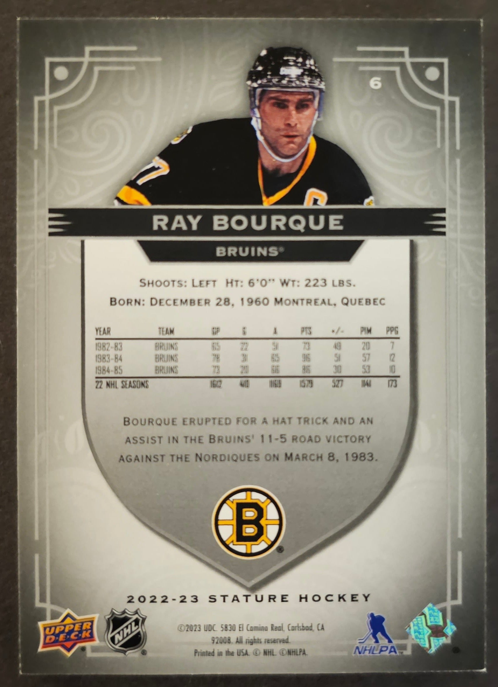 Ray Bourque Stature Base - 2022/23 Stature