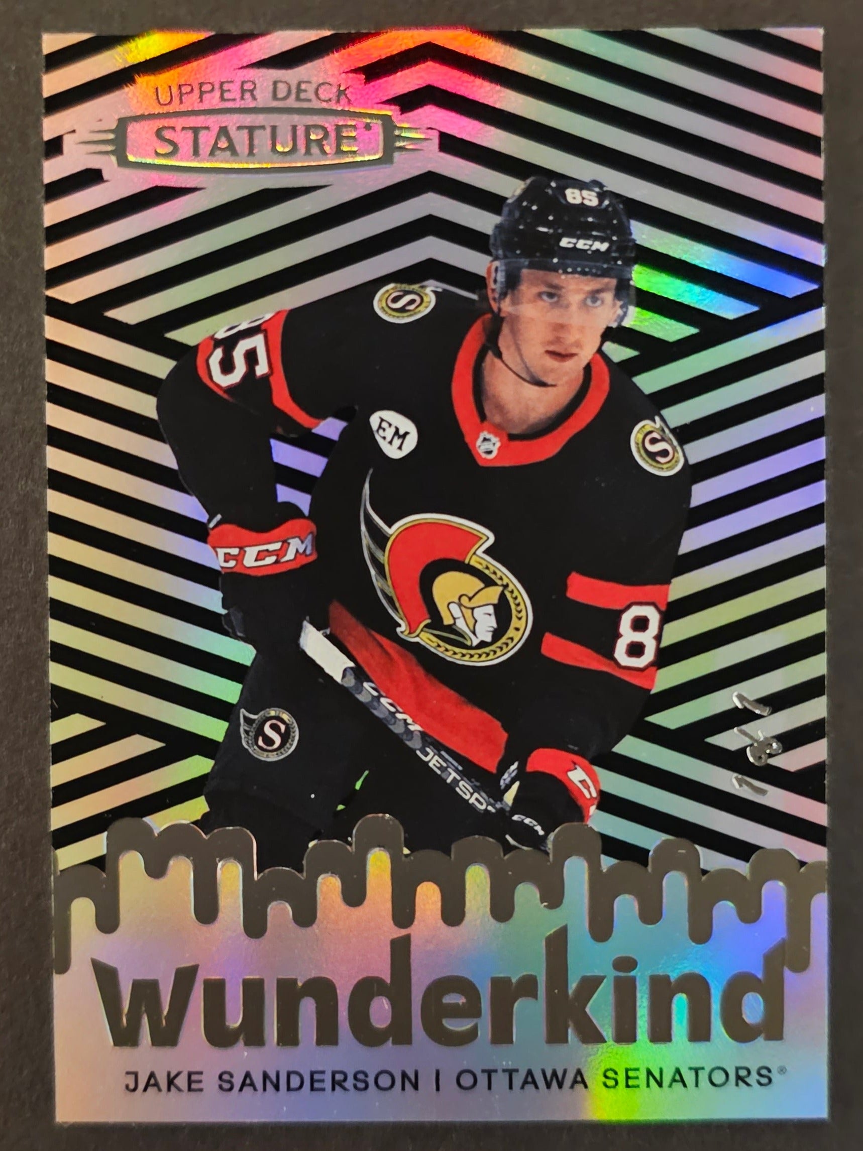 Jake Sanderson Rookie Wunderkind Black 1 of 1 - 2022/23 Stature