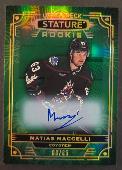 Matias Maccelli Rookie Auto Green /65 - 2022/23 Stature