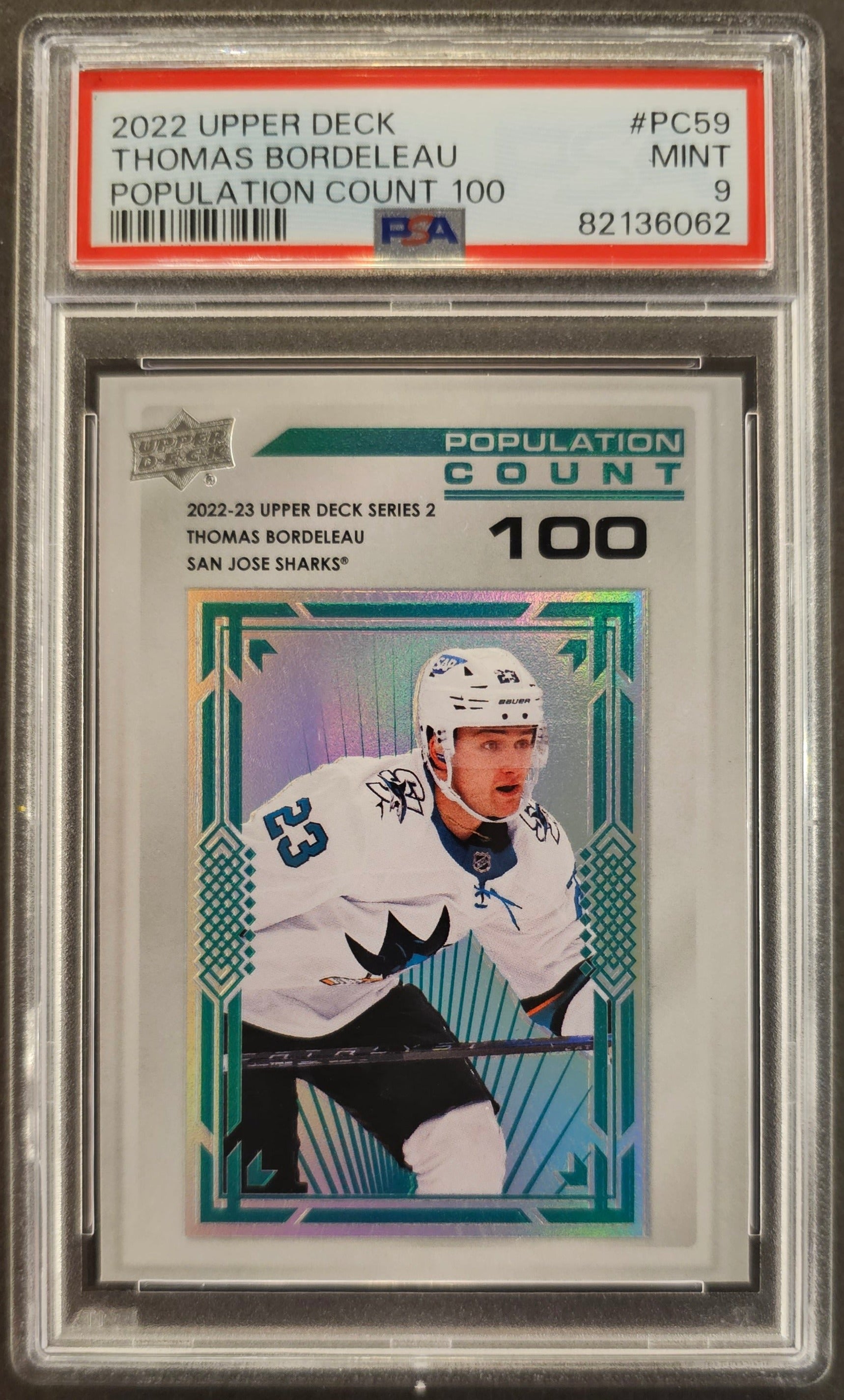 Thomas Bordeleau Pop Count 100 Graded PSA 9 - 2022/23 Series 2