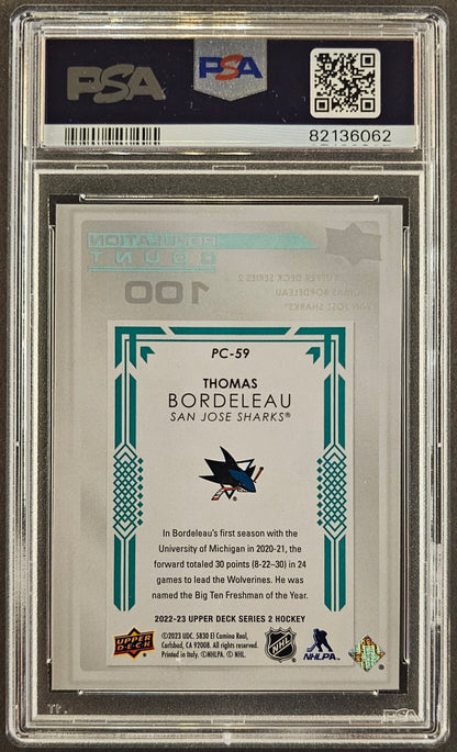 Thomas Bordeleau Pop Count 100 Graded PSA 9 - 2022/23 Series 2