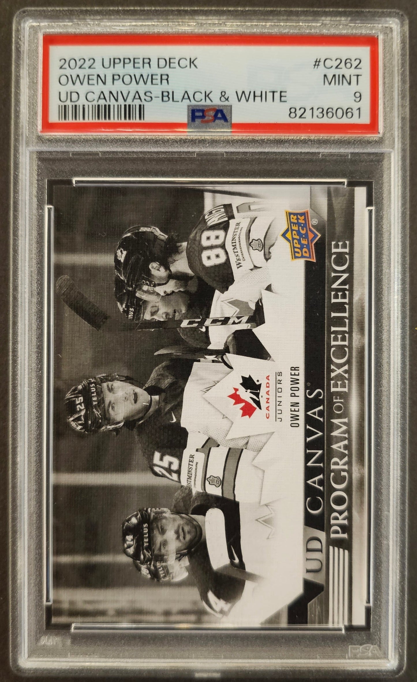 Owen Power Program of Excellence Black and White Canvas PSA 9 - 2022/23 Series 2