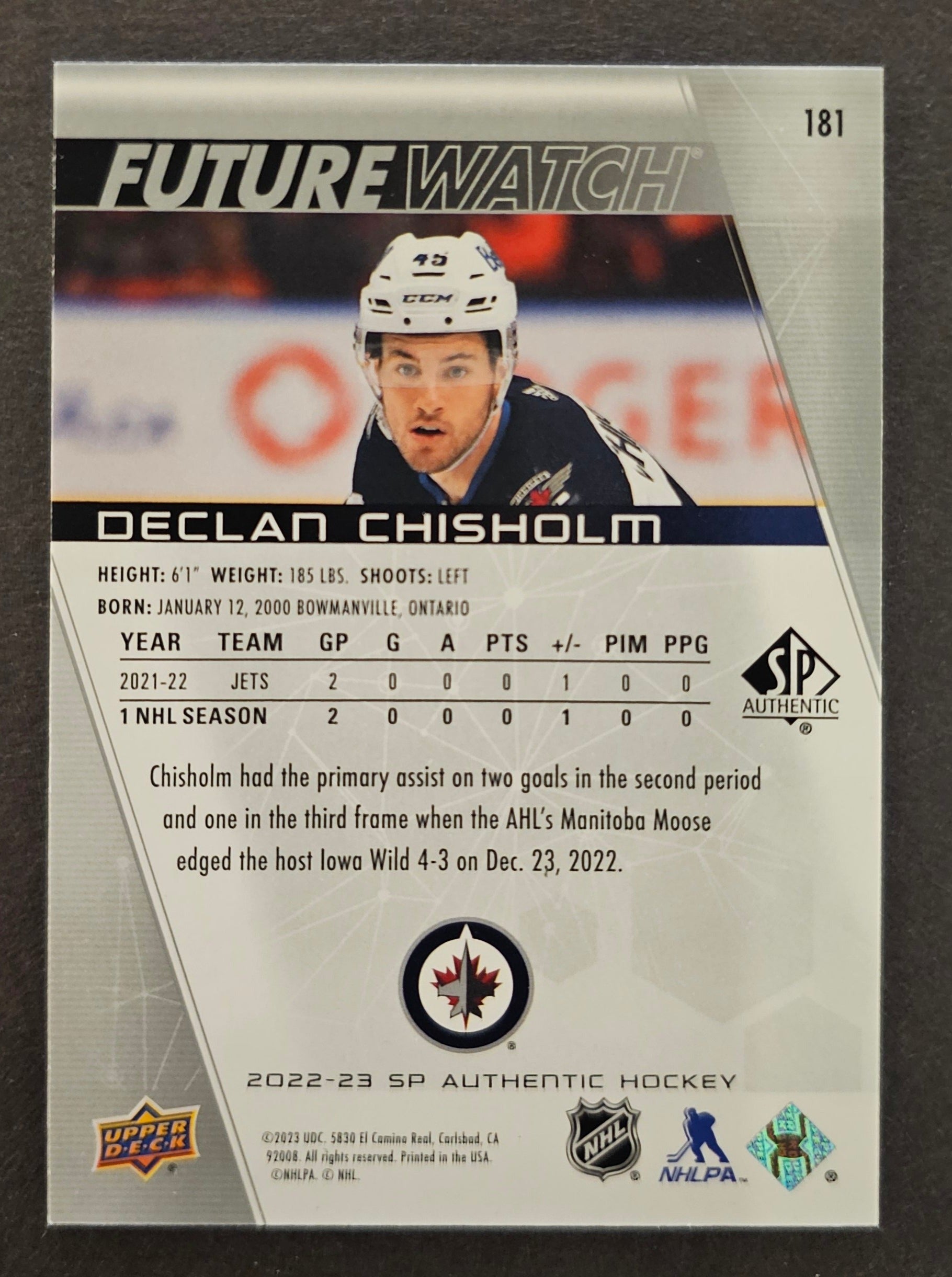 Declan Chisholm Future Watch /999 - 2022/23 SP Authentic