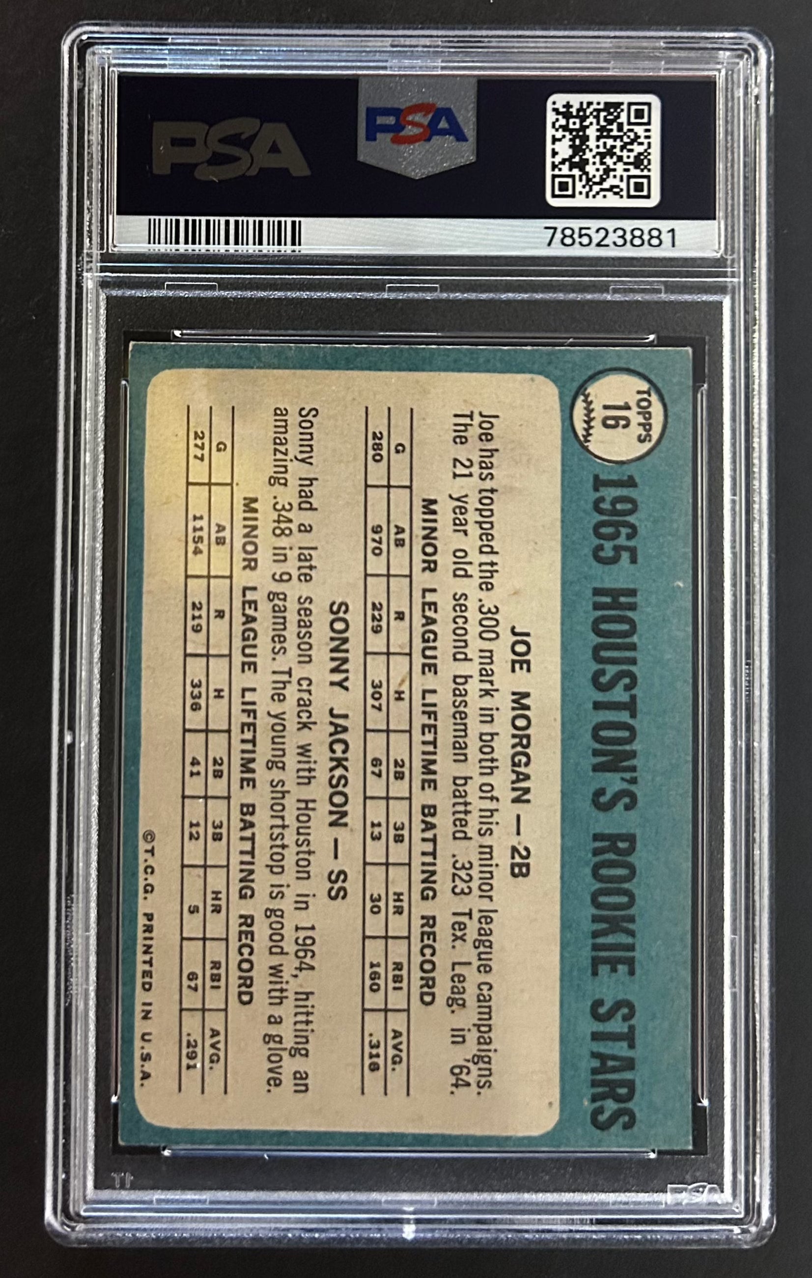 Joe Morgan / Sonny Jackson Rookie Stars - PSA 4.5 - 1965 Topps