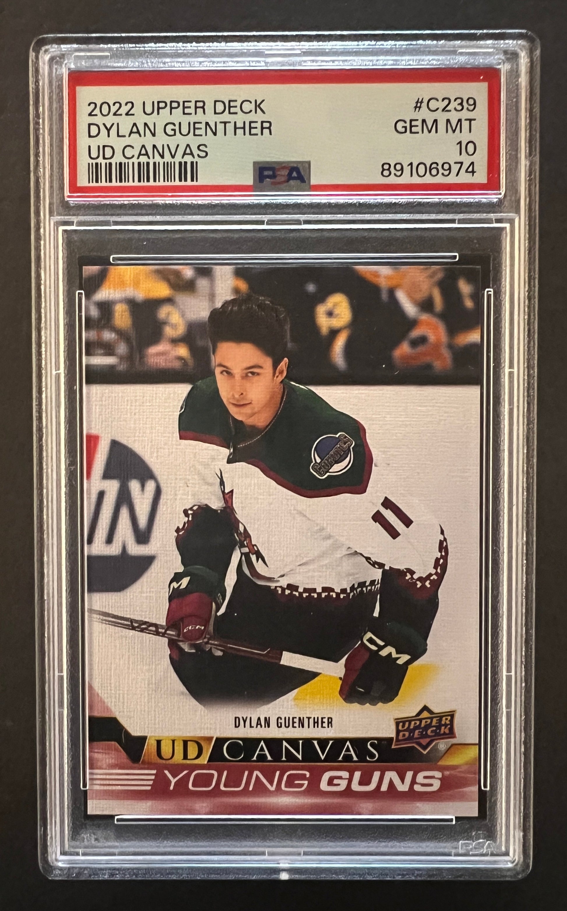 Dylan Guenther Young Guns Rookie UD Canvas #C239 - PSA 10 - 2022/23 Series 2